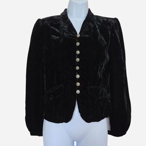 Trevan Velvet Gothic Military Black Jacket Size 4